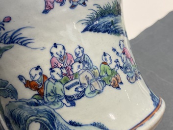 A Chinese doucai '100 boys' vase, Yongzheng/Qianlong